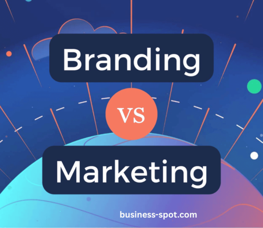 Branding vs Marketing: How to Create a Winning Strategy Illustration of branding vs. marketing strategy showing a balance between brand identity and promotional efforts